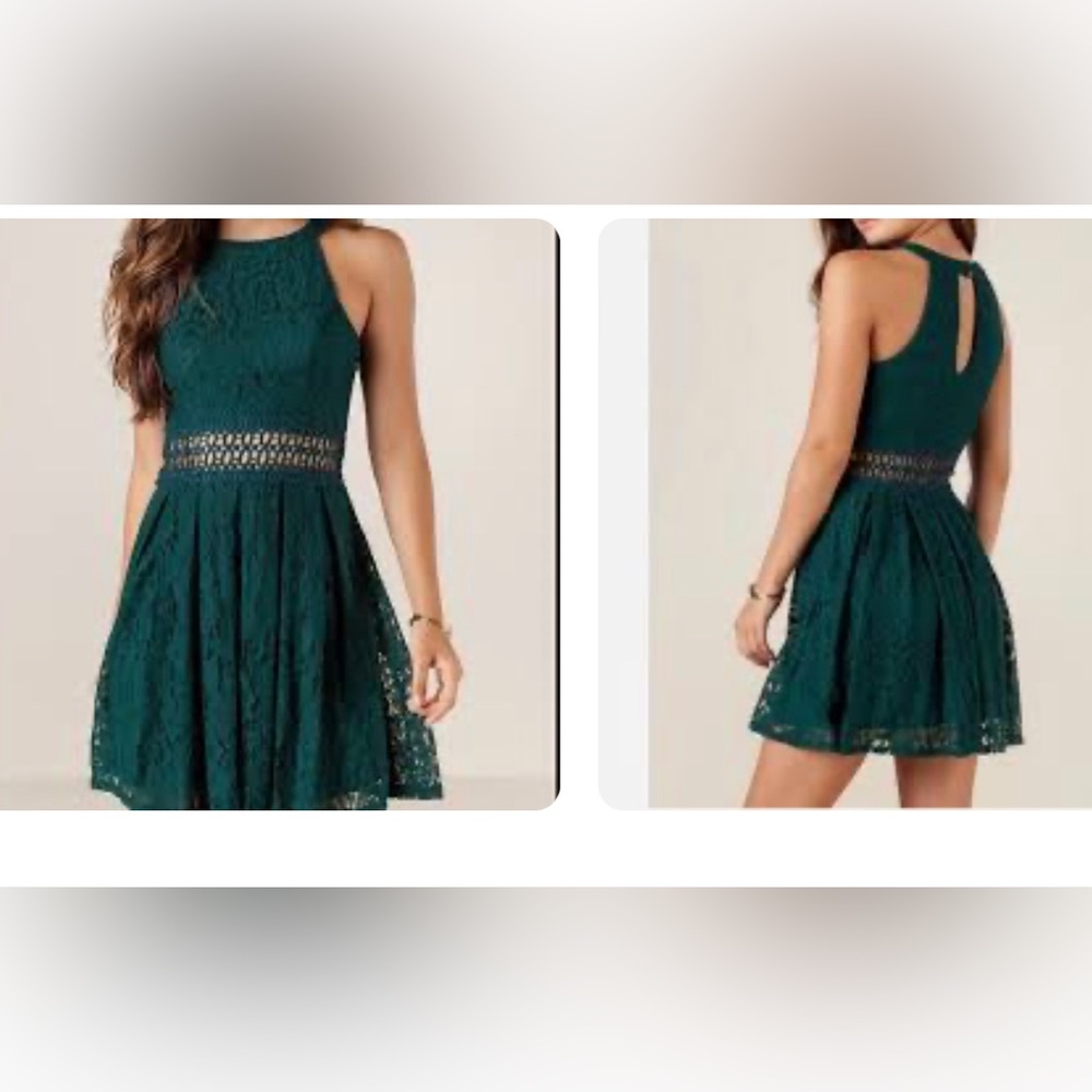 Dark Green Lace Dress